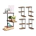 Avilia - Mensola da Parete Angolare in Legno Antico con Staffe in Metallo per Arredo Vintage, Ideale per Piccoli Oggetti, Facile da Montare, Stabile e Versatile per Ogni Angolo immagine