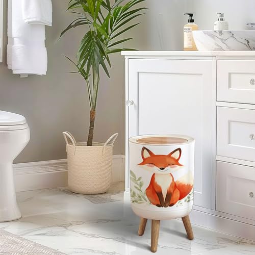 Caneca de basura pequeña con tapa 1.8 gal redonda para baño y oficina miniatura 6