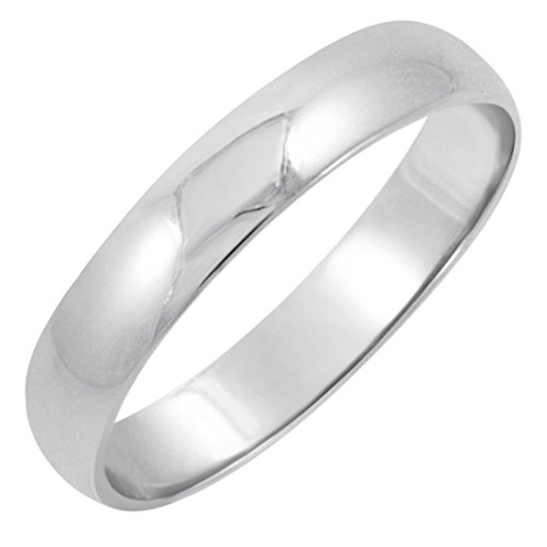 Men's Yellow or White Gold 4mm Traditional Plain Wedding Band (Sizes 7-14)3