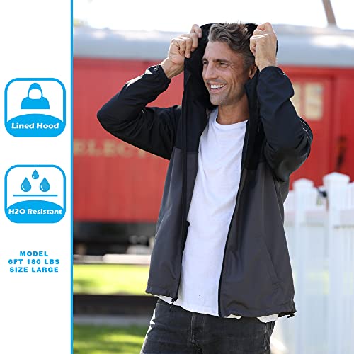 Global Blank 43220-90221 Global Men'S Hooded Lightweight Windbreaker Rain Jacket Water Resistant Shell thumb #4