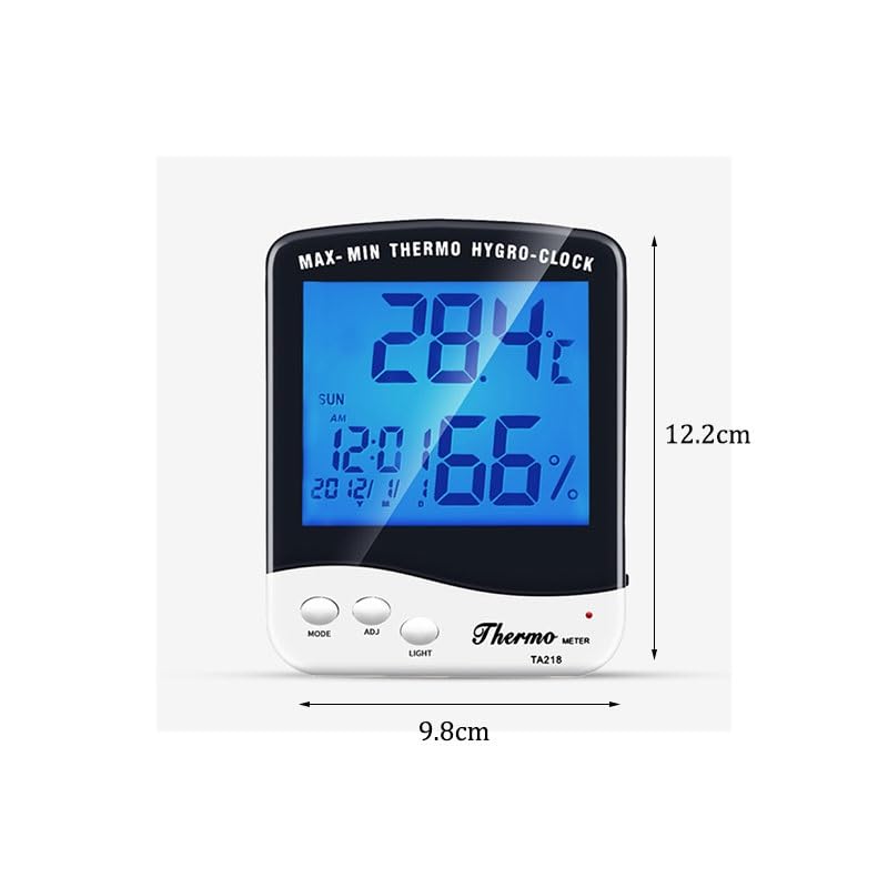 ABS Electronic Thermometer Hygrometer Multi-Functional Home Luminous Indoor