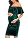 Jezero Women's Ruffle Off Shoulder Sleeveless & 3/4 Sleeve Maternity Dress Ruched Sides Knee Length Bodycon Dress