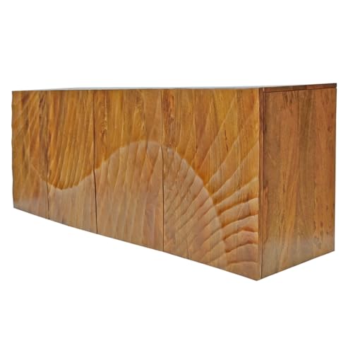 Riess Ambiente Massives Sideboard Scorpion - 180cm - braun Mangoholz - Anrichte hängend mit 3D Schnitzereien