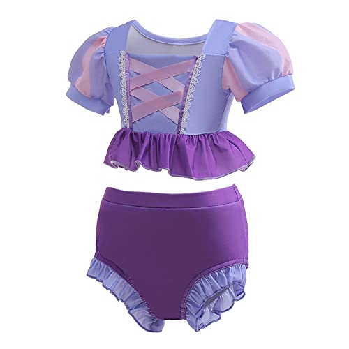 Image of MYRISAM Girls Princess Two-Piece Tankini Swimsuits Party Bathing Suits Ruffles Beach Surf Swimming Swimwear Bikini Set