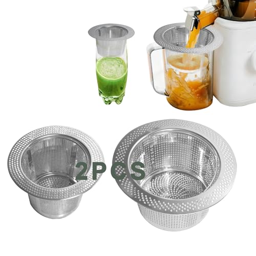 2PCS Pulp Strainer for Nama J2 Cold Press Juicer - Suitable for Nama J2 Juicer Secondary Fine Filter Accessories, 5.5 in & 4.2in 304 Stainless Steel