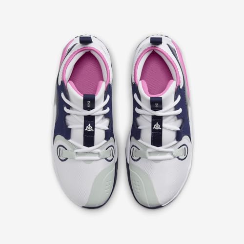 Nike Air Zoom Crossover 2 Big Kids' Basketball Shoes (FB2689-102, White/Midnight Navy/Light Silver/Playful Pink) Size 44