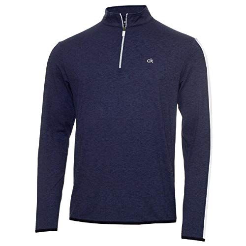 Calvin Klein Herren Pullover mit gestreiften Ärmeln Newport - Navy/Weiß -...