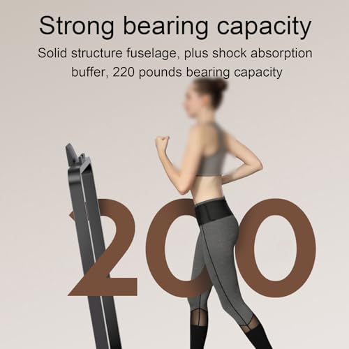 Image of Treadmill, Foldable to Save Space, Remote Control with Handle, Adjustable Speed, 220 Kg Load Bearing, Black