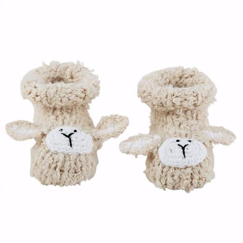 Lamb Baby Knit Booties CreamPack of 2