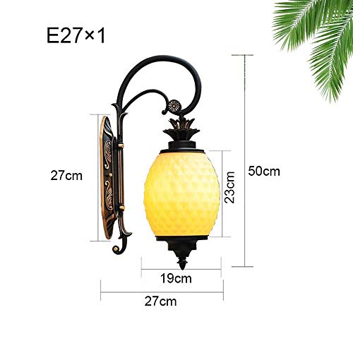 Aerveal European Creative Pine Wall Lamp Outdoor Waterproof Landscape Light Golden Stroke Finish Wall Mount Sconce E27 Socket Hard Wired External Lighting For Villa Balcony Courtyard Garden Use #TOP5