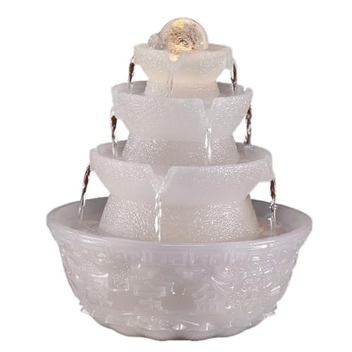 Bordsfontän Meditation Avslappning Inomhusfontän med Ljus Skrivbordsprydnader Dekorativa Inomhusvattenfunktioner Hemtillbehör Inomhus fontän(XS)