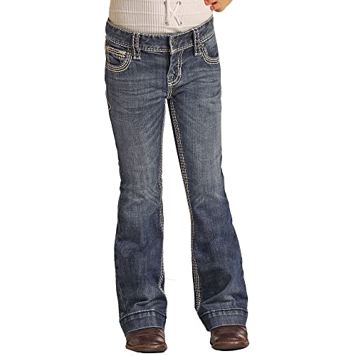 Rock & Roll Western Denim Jeans Girls Adjust Dark Vintage G5F9516