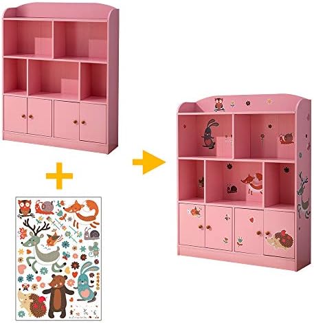 Emall Life Kids Bookshelf and Storage, Childrens Bookcases Displaying Books toys Organizer Shelving Unit for Boys and Girls (Pink)