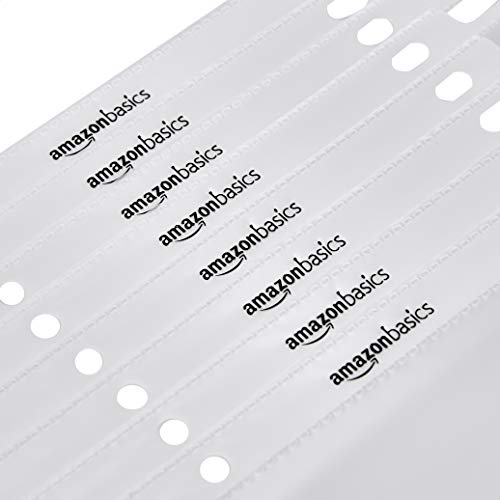 Image of Amazon Basics Heavy Duty Non-Glare Sheet Protector for Documents, 3 Ring Binder, Top Loading, Letter Size, Clear, 500-Pack