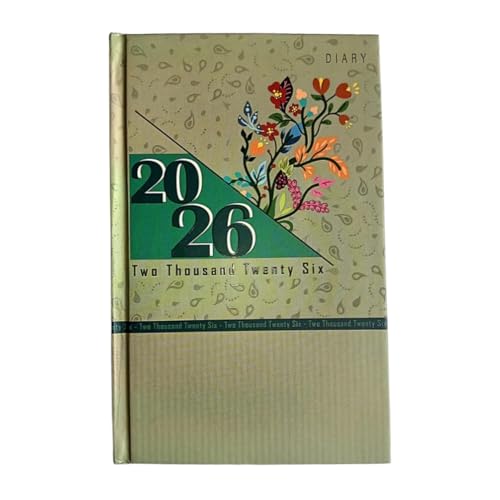 Image of TULMAN 2026 Diary Hardcover Design Everyday Notebooks (22x14 cm), Best for Study Planner, Personal Journal, Business Planning & Stationery Lovers - muted green
