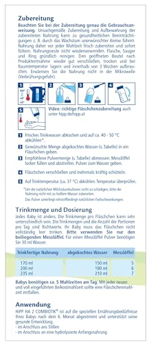 HiPP HA 2 Combiotik, hydrolysierte Folgenahrung (4 x 600g) - nach dem 6. Monat, mit natürlichen Milchsäurekulturen, GOS, Omega-3 (DHA, ALA), für sensible Immunsysteme