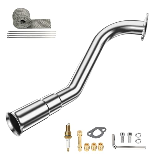 Image of HIAORS 212cc Trumpet Exhaust Pipe Kit for Predator 212 Mini Bike Go Karts