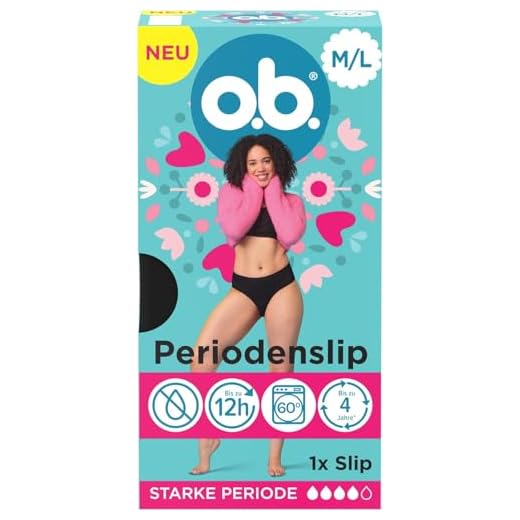 o.b. Period Briefs (Pack of 1), Reusable Period Underwear for up to 12 Hours Leak Protection, Available in Sizes XS/S, M/L, XL/XXL