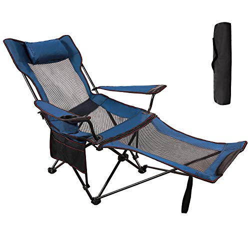 RedSwing Recliner Camping Chair with Footrest, Heavy Duty Folding Camp Chairs for Adults