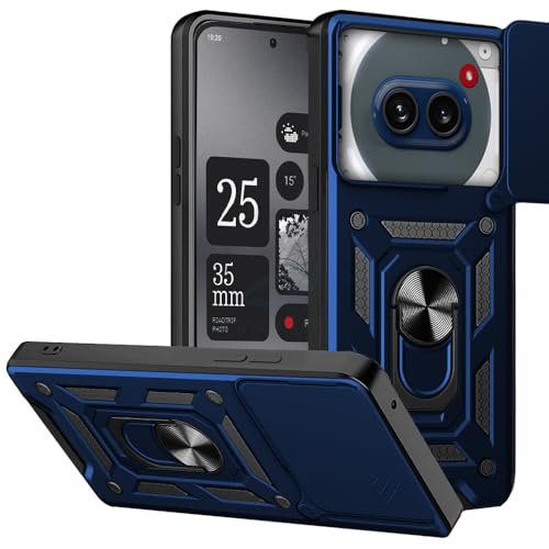 Image of AESTMO Tough Armor Nothing Phone 2A Bumper Back Case Cover | Ring Holder & Sliding Camera Shield Cover | 360 Degree Protection Back Case Cover Nothing Phone 2A (Blue)