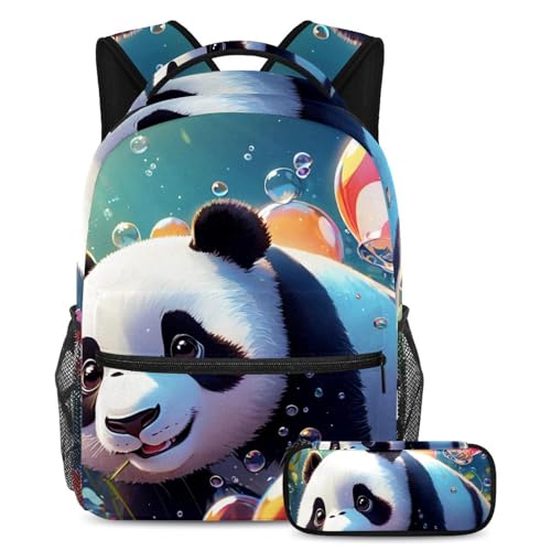 Sac à dos d'école panda multicolore pour la rentrée des classes des enfants et adolescents