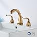 YANNLII Antique Brass Widespread Bathroom Sink Faucet,Two Handle Three Hole Brass Lavatory Vanity Faucet,8-16 Inch Basin Mixer Tap with Pop Up Drain Assembly