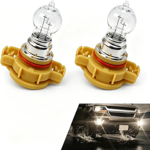 Fiknonk 2 PCS PSX24W Daytime Running Lights Bulbs, 4300K 2504 Halogen Daytime Running Lamps, 12V 24W Fog Light Bulbs, Universal Light Accessories for Most Cars, SUVs (White)