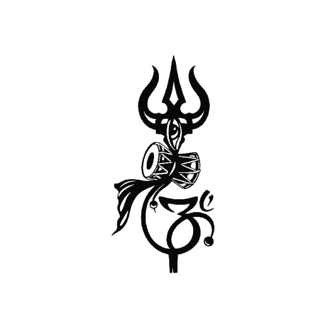 tattoos divine trishul semi-permanent tattoo for men & women | long-lasting temporary design with primer wipe included for realistic application | waterproof minimalist body art