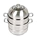 201 Garnek/parownica ze stali nierdzewnej, z parownicą, do użytku domowego/handlowego, 3-warstwowy, zagęszczony, 30 cm, do kuchenki gazowej/kuchenki indukcyjnej (6-18 osób)