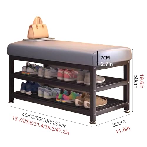 Banc à chaussures 60 cm avec siège escamotable pour optimiser l'entrée - 8