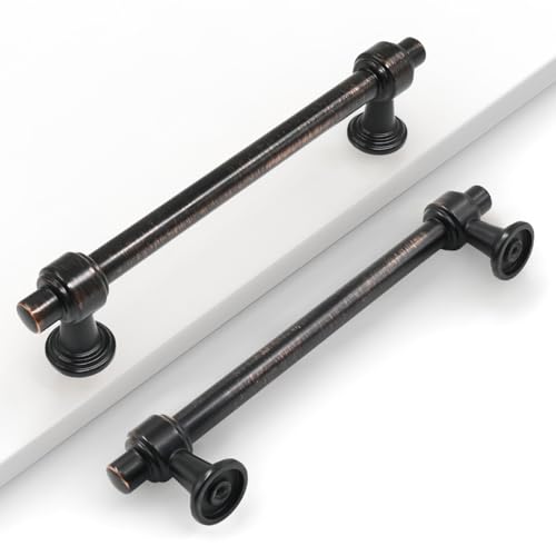 Image of 10 Pack 5 inch(128mm) Oil Rubbed Bronze Cabinet Pulls Kitchen Cabinet Handles Cabinet Hardware Drawer Pulls for Cupboard CK0081