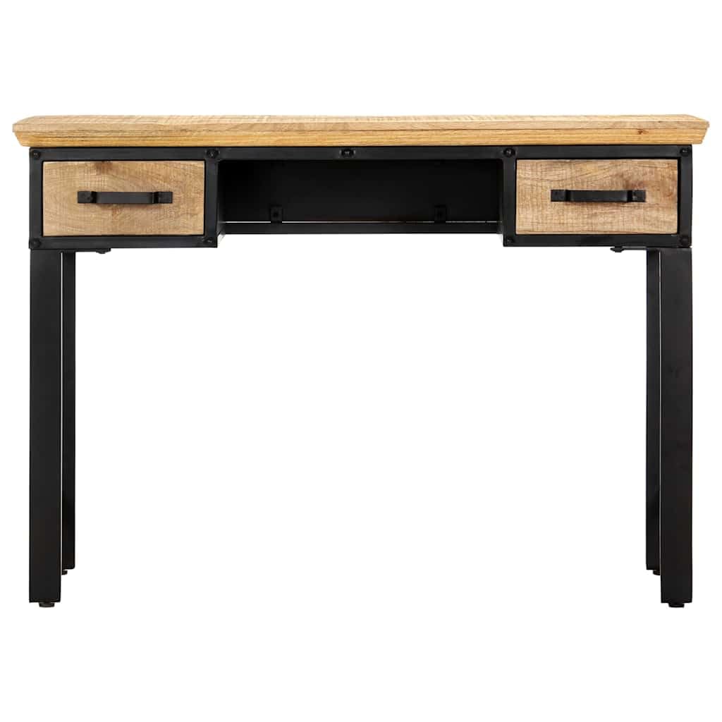 Scrivania in legno di mango massiccio, 110 x 50 x 76 cm, con 2 cassetti