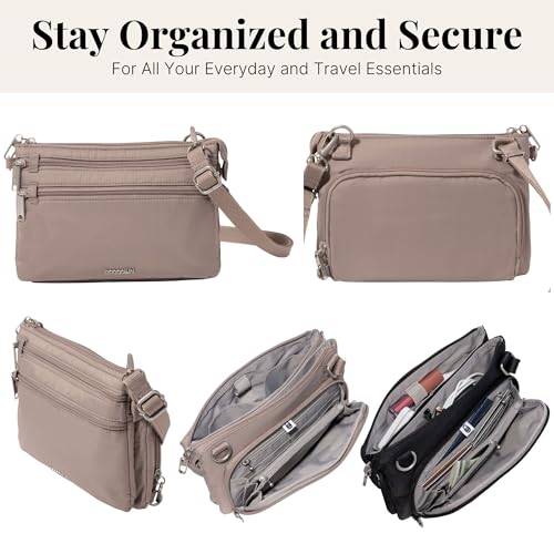 Image of Securtex Anti-Theft Stash Crossbody - 9.25 inchx 6.25 inch Travel Safe Bag w /Locking Zippers