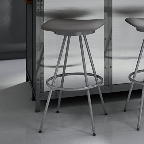 Amisco Beacon Swivel Metal Counter Stool, 26-Inch, Magnetite/Pewter #TOP2