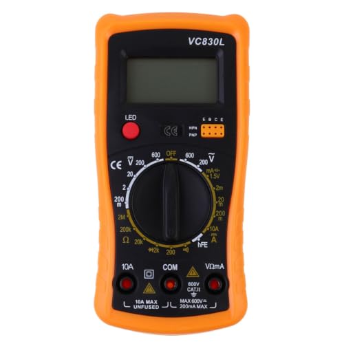 Amperímetro digital de pinza portátil Healifty con pantalla LCD, funciones de medición amplias incluyendo amperímetro y voltímetro, material de plástico resistente para el hogar miniatura 1