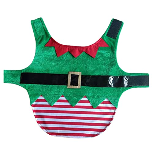 Disfraz de duende navideño para perro con gorro S