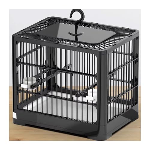 Jaula para pájaros para loros para el hogar, jaula grande para pájaros, crianza especial, portátil, para llevar, jaula de vuelo (negro)