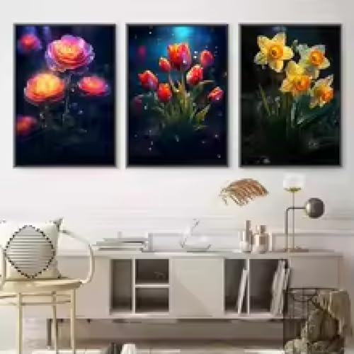 Affiches nordiques fleurs pluvieuses pour une ambiance douce