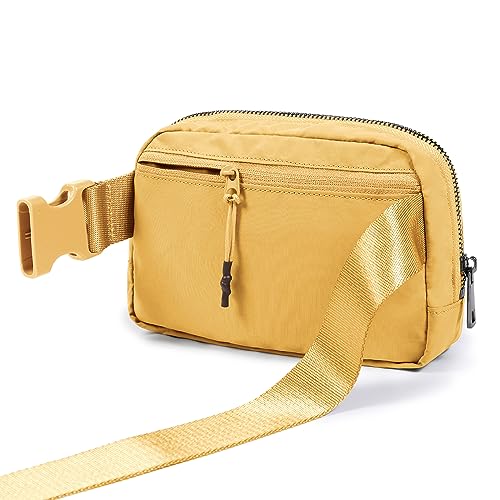 Image of ODODOS Unisex Mini Belt Bag with Adjustable Strap Small Fanny Pack for Workout Running Traveling Hiking, Buff Yellow