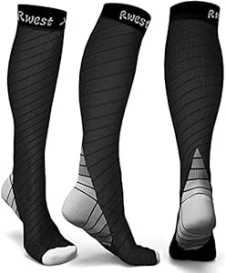 Rwest X Kompressionsstrümpfe Damen und Herren, Kompressionssocken Stützstrümpfe Compression Socks Laufstrümpfe Kompression für Sport,Laufen,Reisen,Radspor... Paar