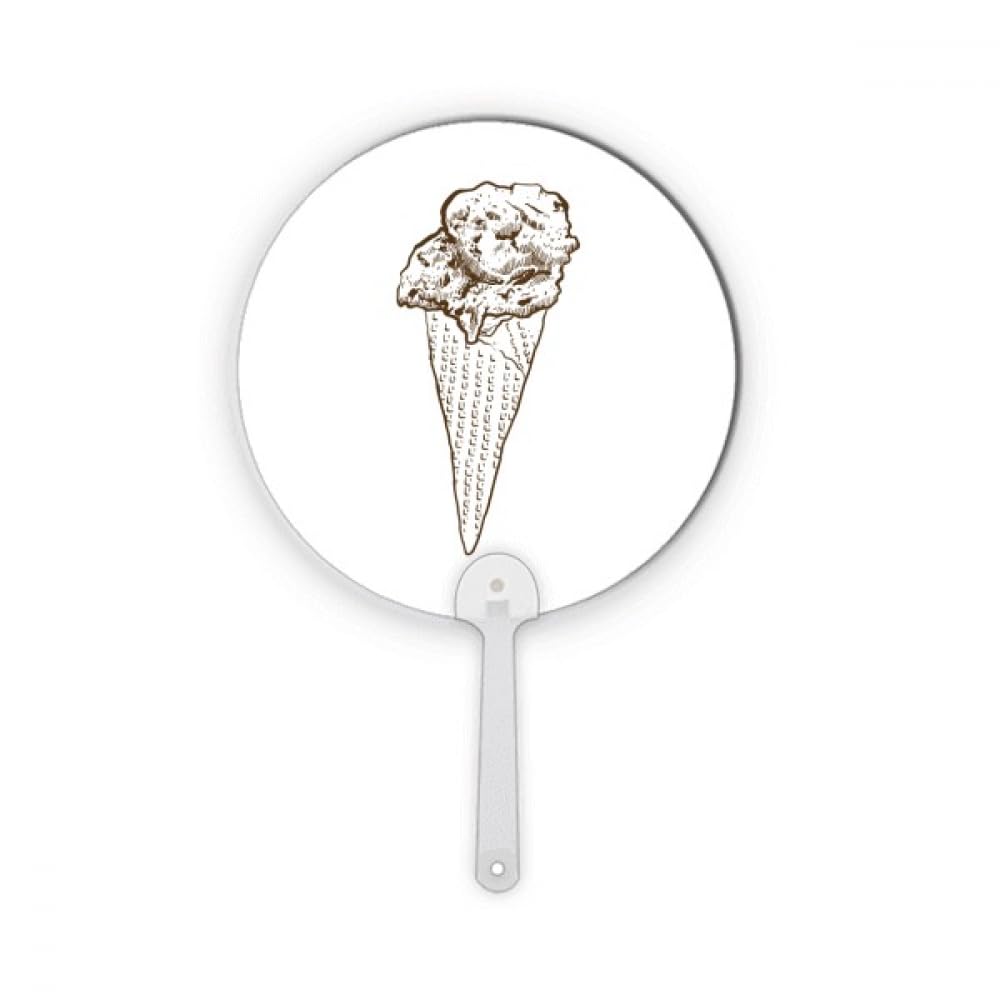 Éventail rond en plastique Crispy Chote Sketch pour décoration artisanale maison