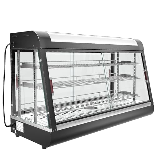 Countertop Food Warmer 48" inch,3-Tier Commercial Warmers for Food Display, Glass case, with LED Lighting Removable Shelves Pastry for Buffet Restaurant