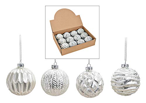 MC-Trend 12 edle Weihnachtskugeln im Set aus Glas (Ø 8 cm) –...