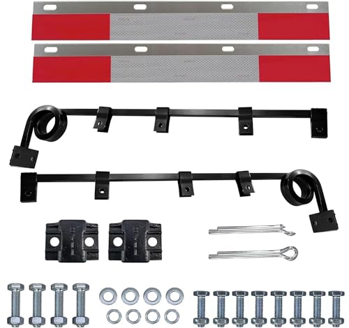 Image of Straight Bar Type Semi Trucks Mud Flap Hangers 2 coils Damping Spring with Aluminum Mud Flap Reflector Fender Reflective Tape for Heavy Duty Semi Trucks Trailers