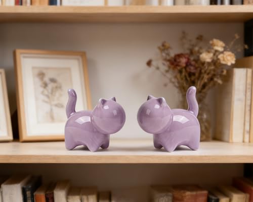 2 Figuras Decorativas Gatos Pequeños de Cerámica miniatura 5