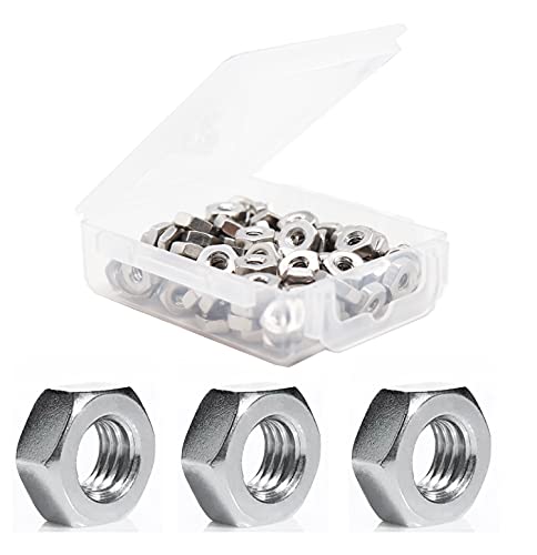 binifiMux 150 pcs M3 Hex Nuts, Stainless Steel 3mm I.D Hex Nuts, Silver M3 Hex Nuts for 3D Printer, Machinery