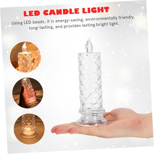 Bougies LED rose x6 avec base stable pour décoration de table