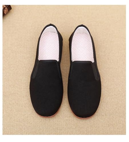 Black Cloth Old Beijing Casual Shoes, Martial Art Kung Fu Tai Chi Rubber Sole Shoes, Men Kung Fu Wing Chun Shoes3