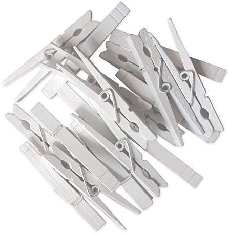 LWR CRAFTS Wooden Large Clothes Pegs 3-5/16" 8.4cm 30 Pieces Per Pack (White)