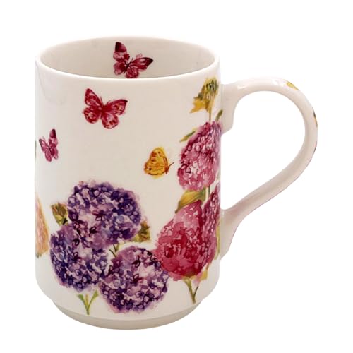 Lesser & Pavey - Taza de café de cerámica con diseño de mariposa para el hogar o el trabajo, tazas de diseño premium para todas las ocasiones, bonitas tazas para té, café y bebidas calientes -